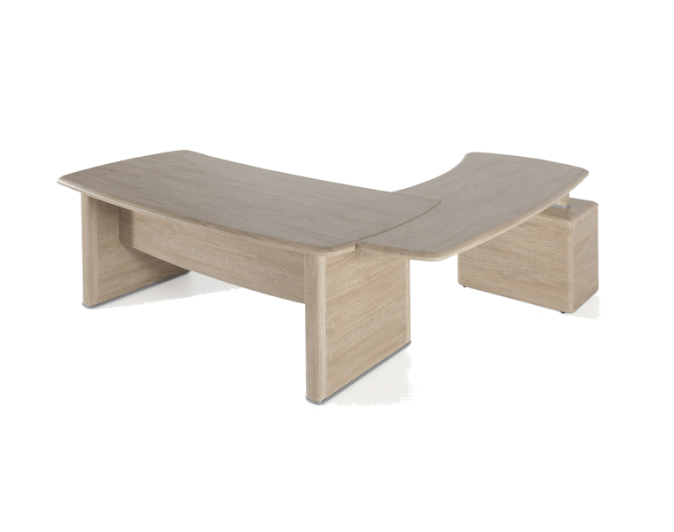 Mesa despacho serie Skala con pata metálica.